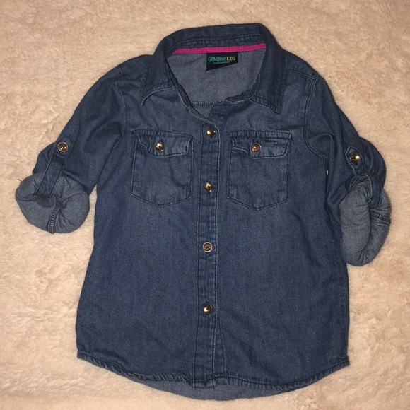 Genuine Kids Jean shirt with gold buttons 4T - Picture 1 of 4